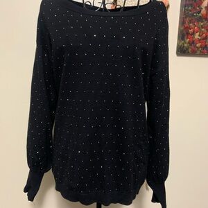 New York & Company Black Top with Gold Dots